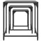vidaXL Nesting Coffee Tables 3 pcs with Black Glass Top Steel