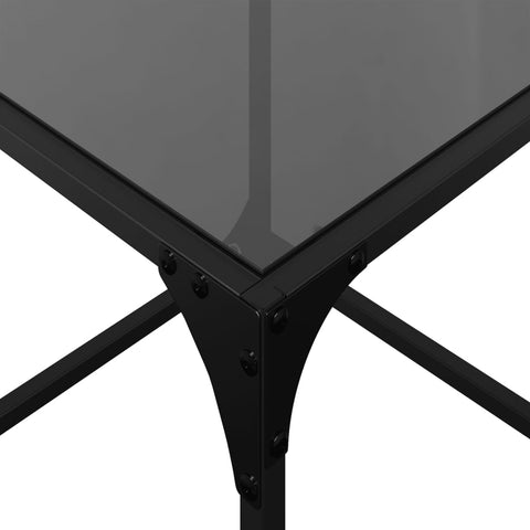 vidaXL Nesting Coffee Tables 3 pcs with Black Glass Top Steel