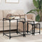 vidaXL Nesting Coffee Tables 3 pcs with Black Glass Top Steel