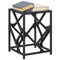 vidaXL Coffee Table with Black Glass Top 30x30x41 cm Steel