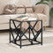 vidaXL Coffee Table with Transparent Glass Top 40x40x41 cm Steel