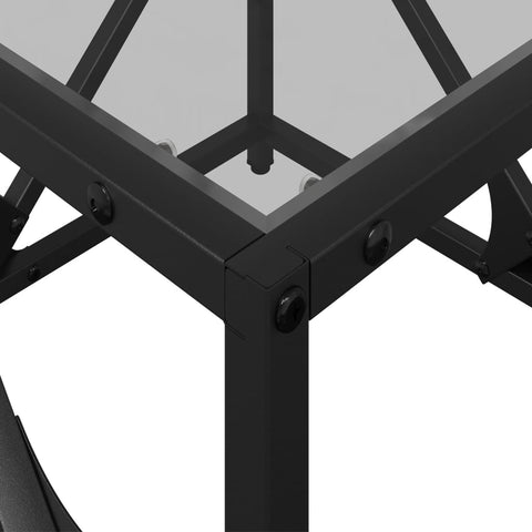 vidaXL Coffee Table with Transparent Glass Top 50x50x41 cm Steel