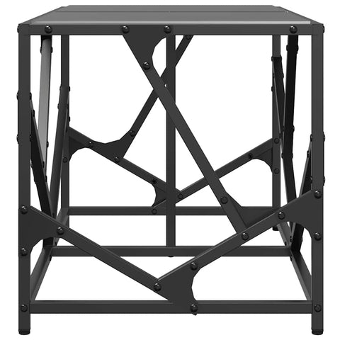 vidaXL Coffee Table with Black Glass Top 78.5x40x41 cm Steel