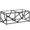 vidaXL Coffee Table with Transparent Glass Top 98.5x50x41 cm Steel