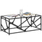 vidaXL Coffee Table with Transparent Glass Top 98.5x50x41 cm Steel