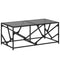 vidaXL Coffee Table with Black Glass Top 98.5x50x41 cm Steel
