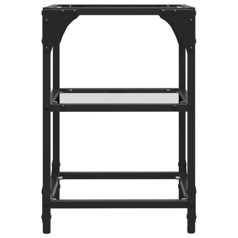 vidaXL Coffee Table with Transparent Glass Top 30x30x45 cm Steel