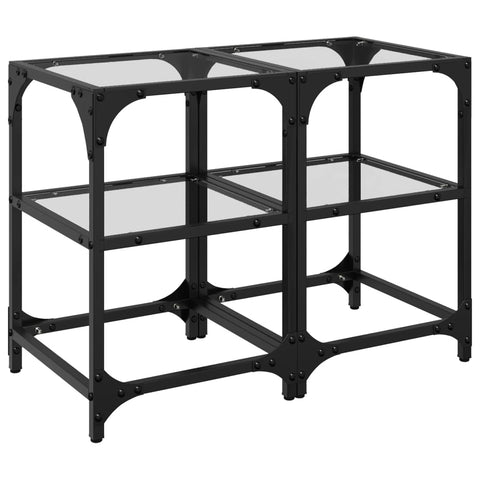 vidaXL Coffee Tables with Transparent Glass Top 2 pcs 30x30x45 cm Steel