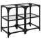 vidaXL Coffee Tables with Transparent Glass Top 2 pcs 30x30x45 cm Steel