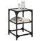 vidaXL Coffee Tables with Transparent Glass Top 2 pcs 30x30x45 cm Steel