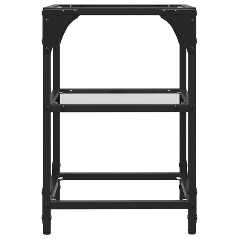 vidaXL Coffee Tables with Transparent Glass Top 2 pcs 30x30x45 cm Steel