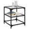 vidaXL Coffee Table with Transparent Glass Top 40x40x45 cm Steel