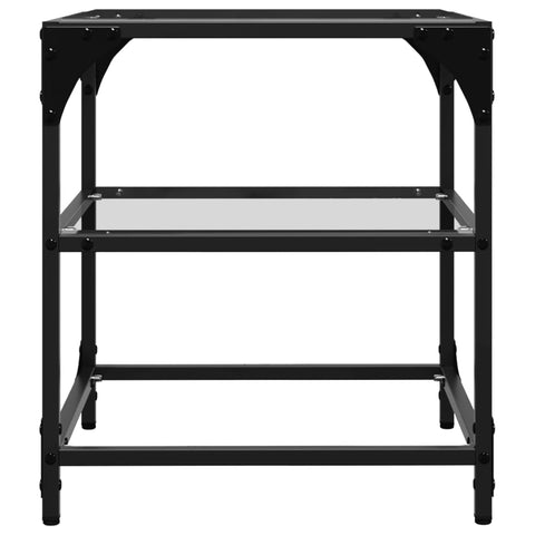 vidaXL Coffee Table with Transparent Glass Top 40x40x45 cm Steel