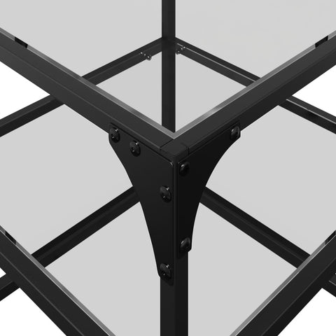 vidaXL Coffee Table with Transparent Glass Top 40x40x45 cm Steel
