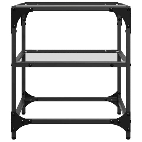 vidaXL Coffee Tables with Transparent Glass Top 2 pcs 40x40x45 cm Steel