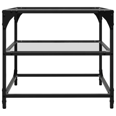 vidaXL Coffee Table with Transparent Glass Top 50x50x45 cm Steel