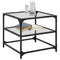 vidaXL Coffee Tables with Transparent Glass Top 2 pcs 50x50x45 cm Steel