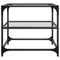vidaXL Coffee Tables with Transparent Glass Top 2 pcs 50x50x45 cm Steel