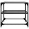 vidaXL Coffee Tables with Black Glass Top 2 pcs 50x50x45 cm Steel