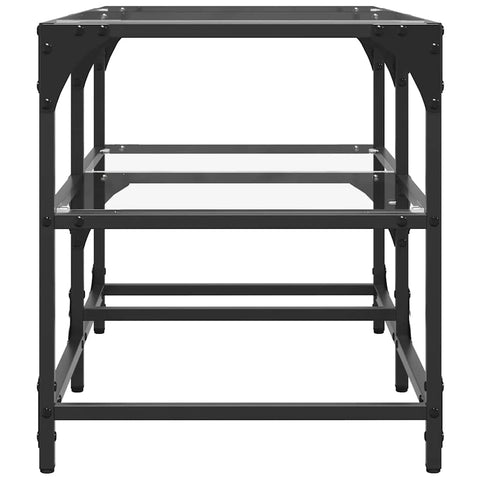 vidaXL Coffee Table with Transparent Glass Top 78.5x40x45 cm Steel