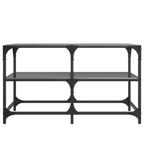 vidaXL Coffee Table with Black Glass Top 78.5x40x45 cm Steel