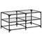 vidaXL Coffee Table with Transparent Glass Top 98.5x50x45 cm Steel