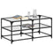 vidaXL Coffee Table with Transparent Glass Top 98.5x50x45 cm Steel