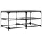 vidaXL Coffee Table with Transparent Glass Top 98.5x50x45 cm Steel
