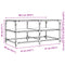 vidaXL Coffee Table with Transparent Glass Top 98.5x50x45 cm Steel