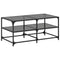 vidaXL Coffee Table with Black Glass Top 98.5x50x45 cm Steel
