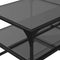 vidaXL Coffee Table with Black Glass Top 98.5x50x45 cm Steel