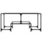 vidaXL Coffee Table with Transparent Glass Top 98.5x50x45 cm Steel