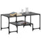 vidaXL Coffee Table with Black Glass Top 98.5x50x45 cm Steel