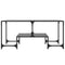 vidaXL Coffee Table with Black Glass Top 98.5x50x45 cm Steel