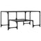 vidaXL Coffee Table with Black Glass Top 98.5x50x45 cm Steel