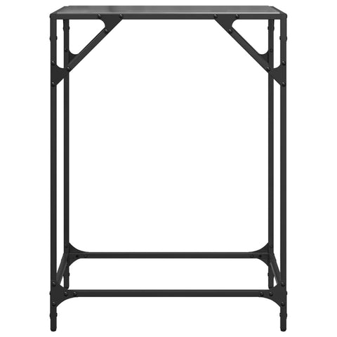 vidaXL Console Table with Black Glass Top 60x35x81 cm Steel