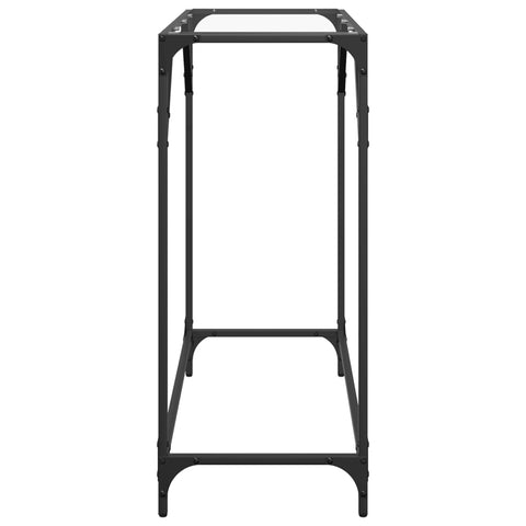vidaXL Console Table with Transparent Glass Top 80x35x81 cm Steel