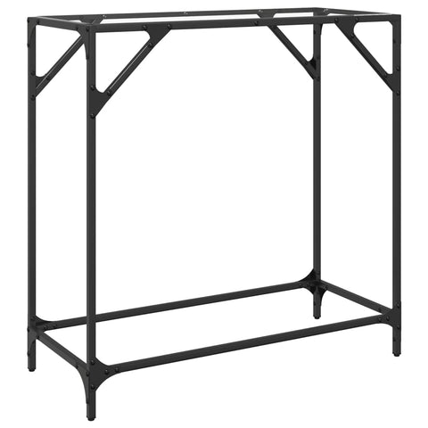 vidaXL Console Table with Transparent Glass Top 80x35x81 cm Steel