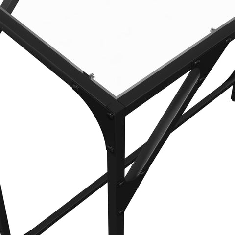 vidaXL Console Table with Transparent Glass Top 80x35x81 cm Steel