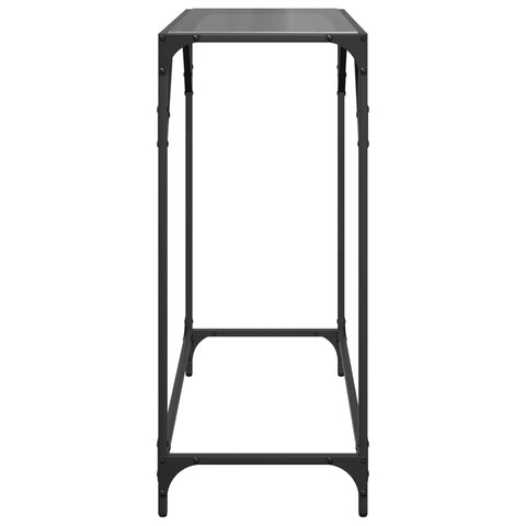 vidaXL Console Table with Black Glass Top 80x35x81 cm Steel