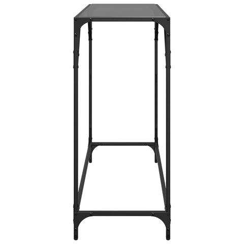 vidaXL Console Table with Black Glass Top 98x35x81 cm Steel