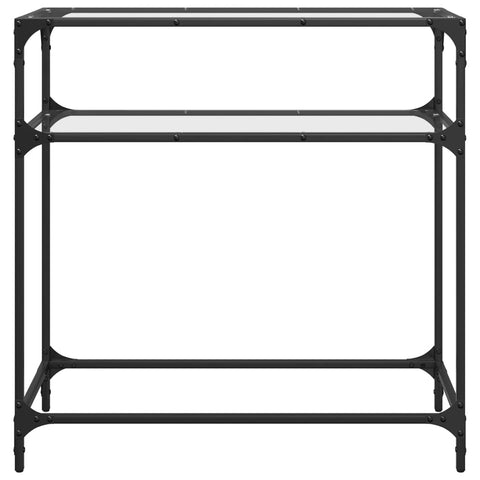 vidaXL Console Table with Transparent Glass Top 80x35x81 cm Steel