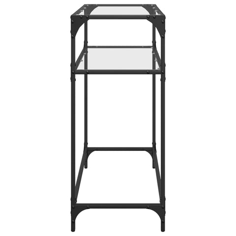vidaXL Console Table with Transparent Glass Top 80x35x81 cm Steel