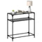 vidaXL Console Table with Black Glass Top 80x35x81 cm Steel