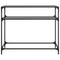 vidaXL Console Table with Black Glass Top98x35x81 cm Steel