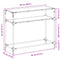 vidaXL Console Table with Black Glass Top98x35x81 cm Steel