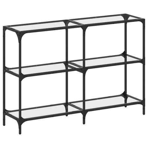 vidaXL Console Table with Transparent Glass Top 118.5x30x81 cm Steel