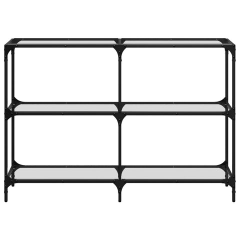vidaXL Console Table with Transparent Glass Top 118.5x30x81 cm Steel
