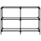 vidaXL Console Table with Transparent Glass Top 118.5x30x81 cm Steel