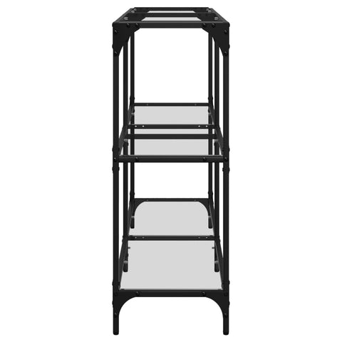 vidaXL Console Table with Transparent Glass Top 118.5x30x81 cm Steel